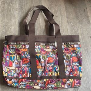 LeSportsac Large Tote Bag Owl Pattern